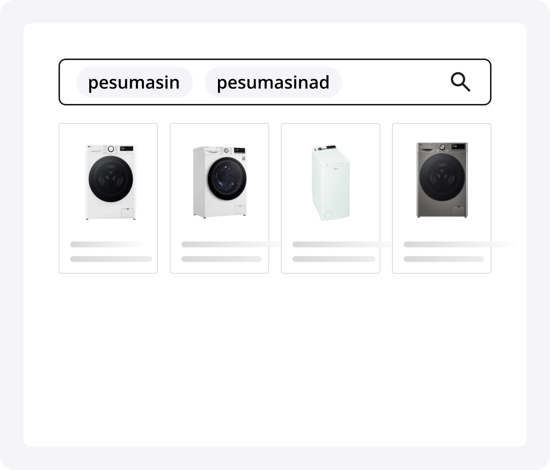 Estonian language fine-tuning for LupaSearch ecommerce site search, handling compound words and plural-singular variations